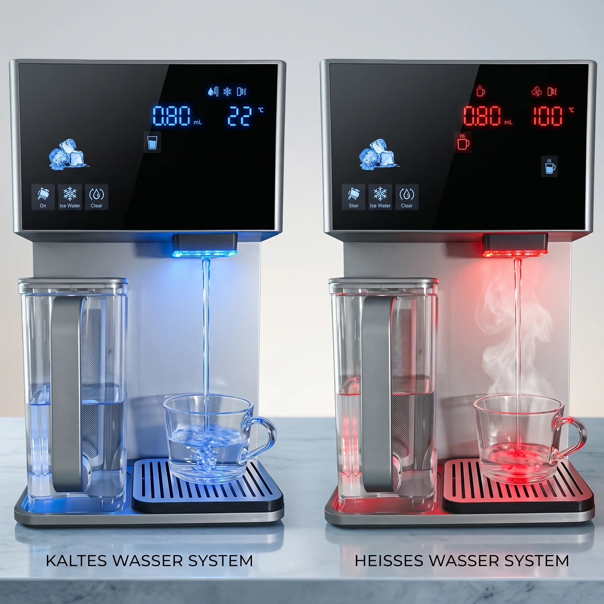Zwei Aqua Therm Ice Wasserspender nebeneinander