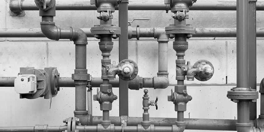 Alte Wasserleitung in Gebäude