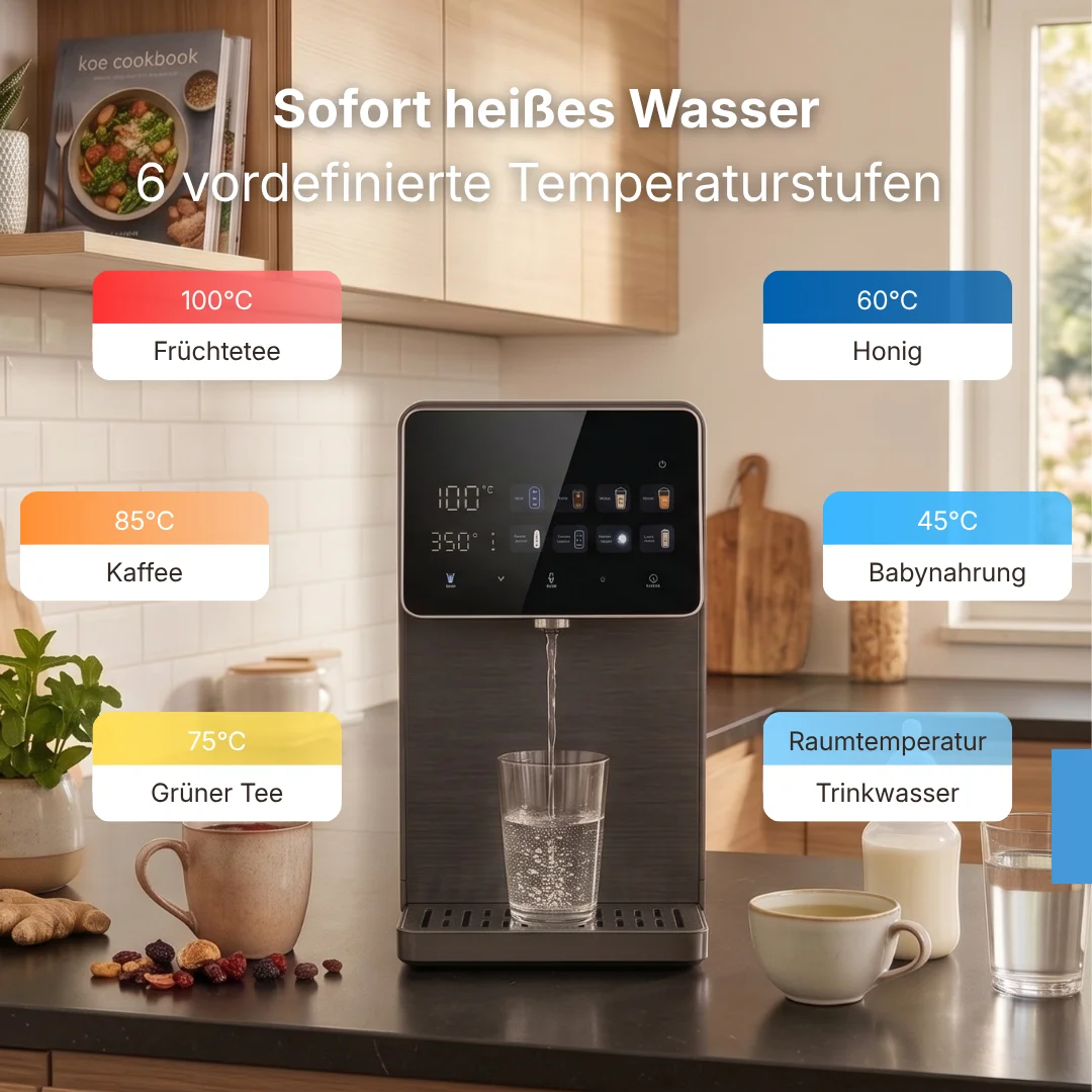 Aqua Therm Auftisch Wasserfilter Temperaturstufen