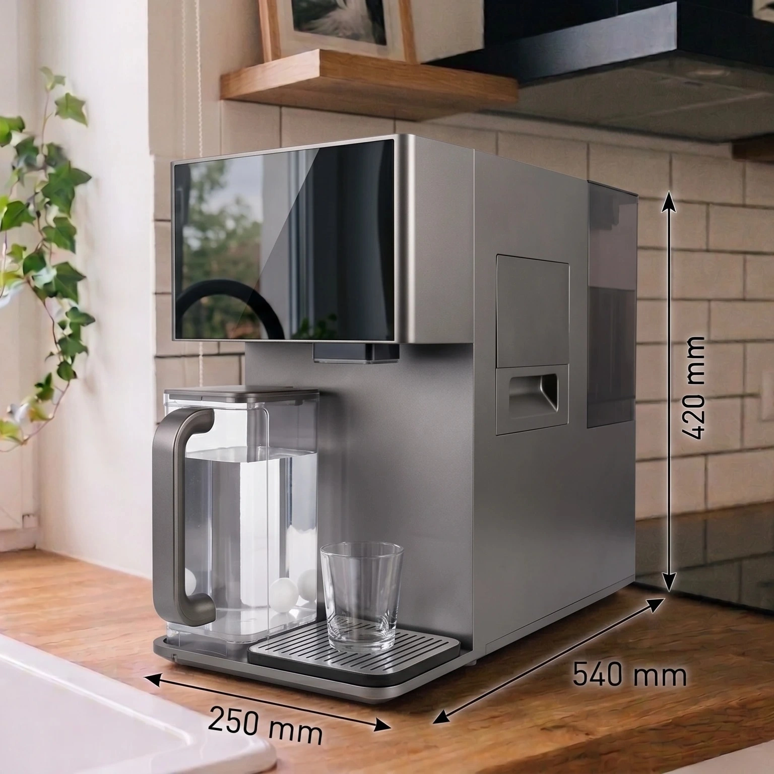 Aqua Therm Ice Wasserfilter auf Küchenzeile Abmessungen